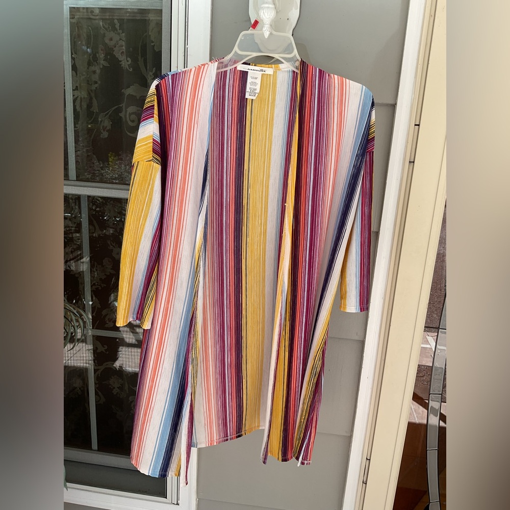 Unwritten Women Jacket Cardigan Tunic Top Fall Colors Orange,yellow Sz Med NWOT